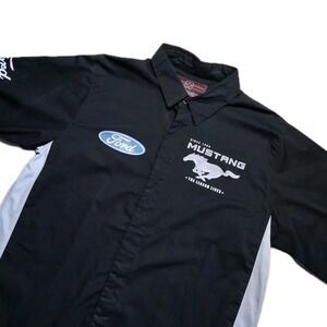 JH Design Ford Mustang The Legend Lives S/S Mechanic Shop Pit Crew Shirt Mens L